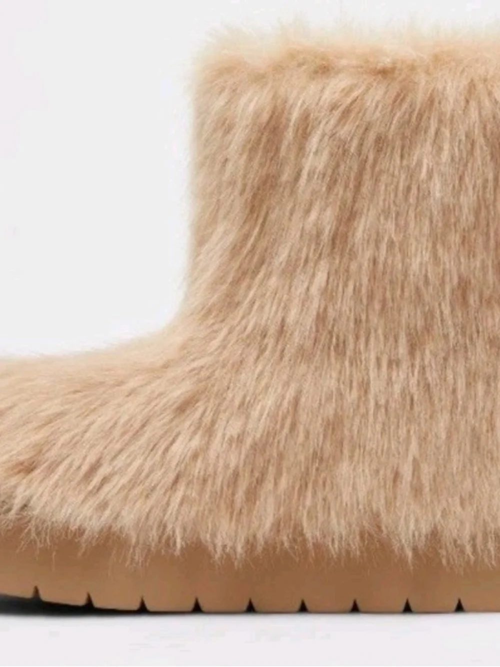 a new day Faux-Fur Tan Ankle Booties